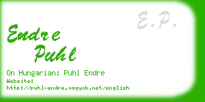 endre puhl business card